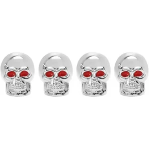 Tapones de Válvula Calavera Cromados (4 pzas)